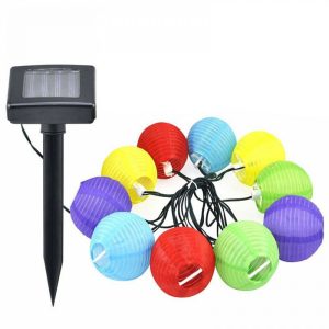 Solar Lichterkette 10 farbige LED Lampions