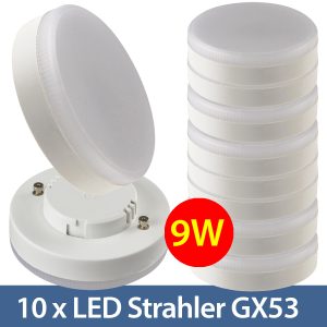 10er-Set LED Strahler GX53. 9W. 805lm warmweiß