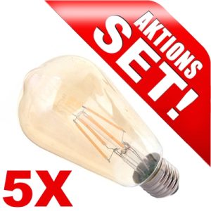 LED Birne E27. 4W. 350lm komfort-warm – 5er