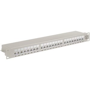 Patch Panel CAT6A 24Port. geschirmt. grau