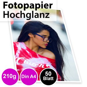 210g High-Glossy Foto-Papier Din A4. 50 Blatt