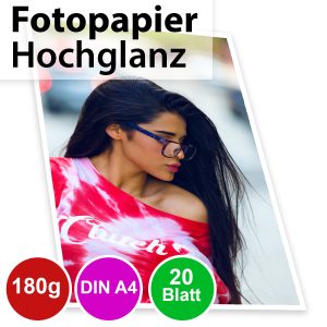 180g High-Glossy Foto-Papier Din A4. 20 Blatt