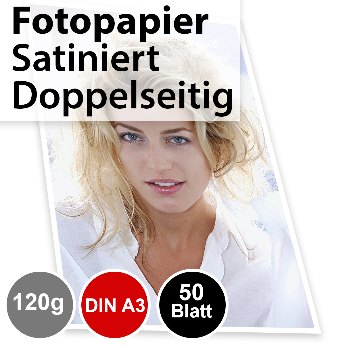 120g Satiniertes Foto-Papier Din A3. doppelseitig 50 Blatt