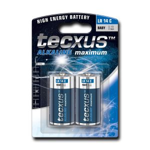 Baby (C)-Batterien. 2er-Pack tecxus Alkali Mangan