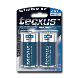 Mono (D)-Batterien. 2er-Pack tecxus Alkali Mangan