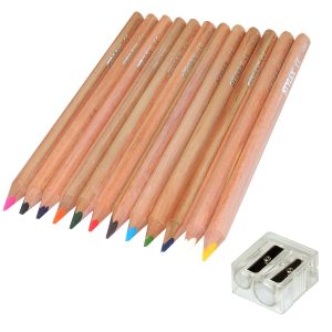 Jumbobuntstifte dreieckig. 12er Pack inkl. Anspitzer