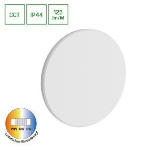 Wandleuchte PIATTA – 12W 1600lm CCT IP44 weiß