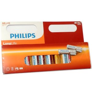 12 Stück AA / Mignon Zink-Batterien. Philips