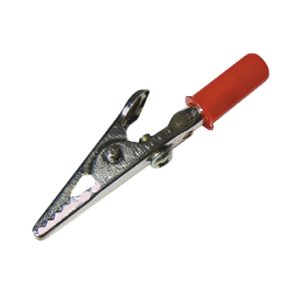 Krokodilklemme 55mm. rot. 1 Griff isoliert