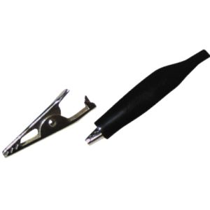 Krokodilklemme. 33mm. schwarz. Aufschub-Isolierung