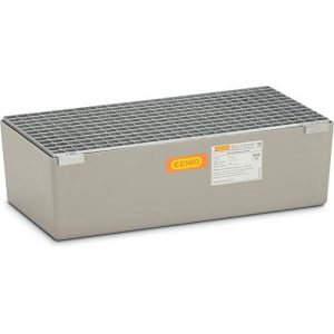 139227 – GFK-Auffangwanne 65 CEMO, 65 l Auffangvolumen, B 820 x T 410 x H 230 mm, mit Gitterrost