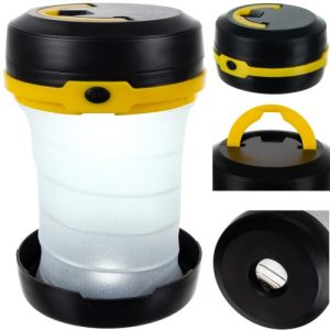 LED-Campingleuchte. faltbar 2-in-1 schwarz/gelb