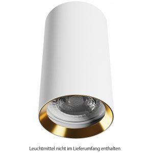 Decken-Aufbauleuchte Chloe. 55x100mm. weiß/gold