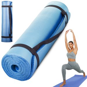 Aerobic- Yoga- und Fitnessmatte 180cm x 60cm. blau