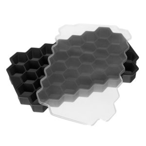 Silikonform für 37 Eiswürfel in 6-eckiger Wabenform