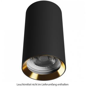 Decken-Aufbauleuchte Chloe. 55x100mm. schwarz/gold