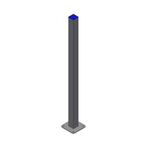 Vierkantpfosten 100 mm mit Bodenplatte – 175 cm lang Vierkantpfosten 100 mm mit Bodenplatte – 175 cm lang