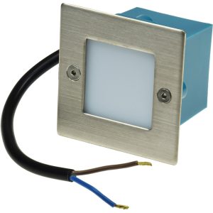 LED-Einbauleuchte „Cuadrado Q9“ Edelstahl-Front. 9 LEDs. weiß