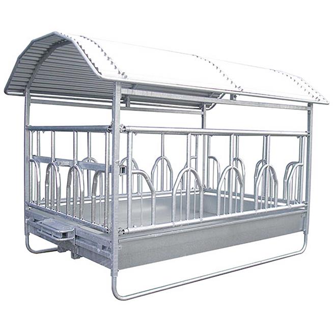 PROFI-Großballenraufe mit Palisadenfressgitter mit Oberrohr 2 x 3 m