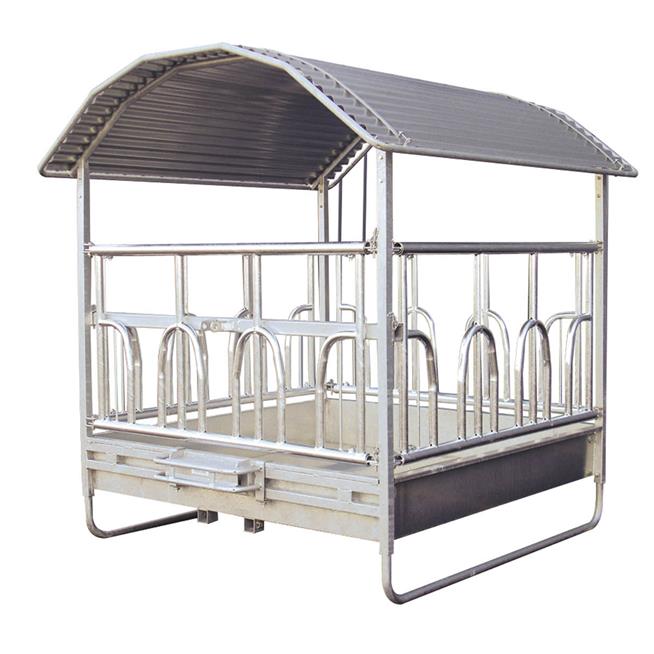 PROFI-Viereckraufe mit Palisadenfressgitter mit Oberrohr 2 x 2 m