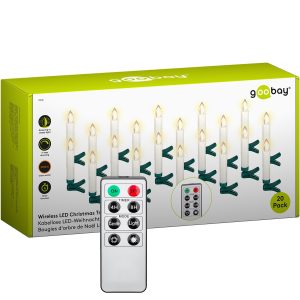 20er Set kabellose LED Christbaumkerzen inkl. Fernbedienung