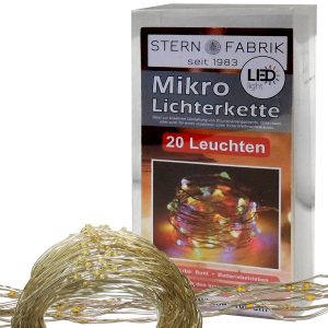 LED Lichterkette Mikro. 20 bunte Mikro-LED 105cm