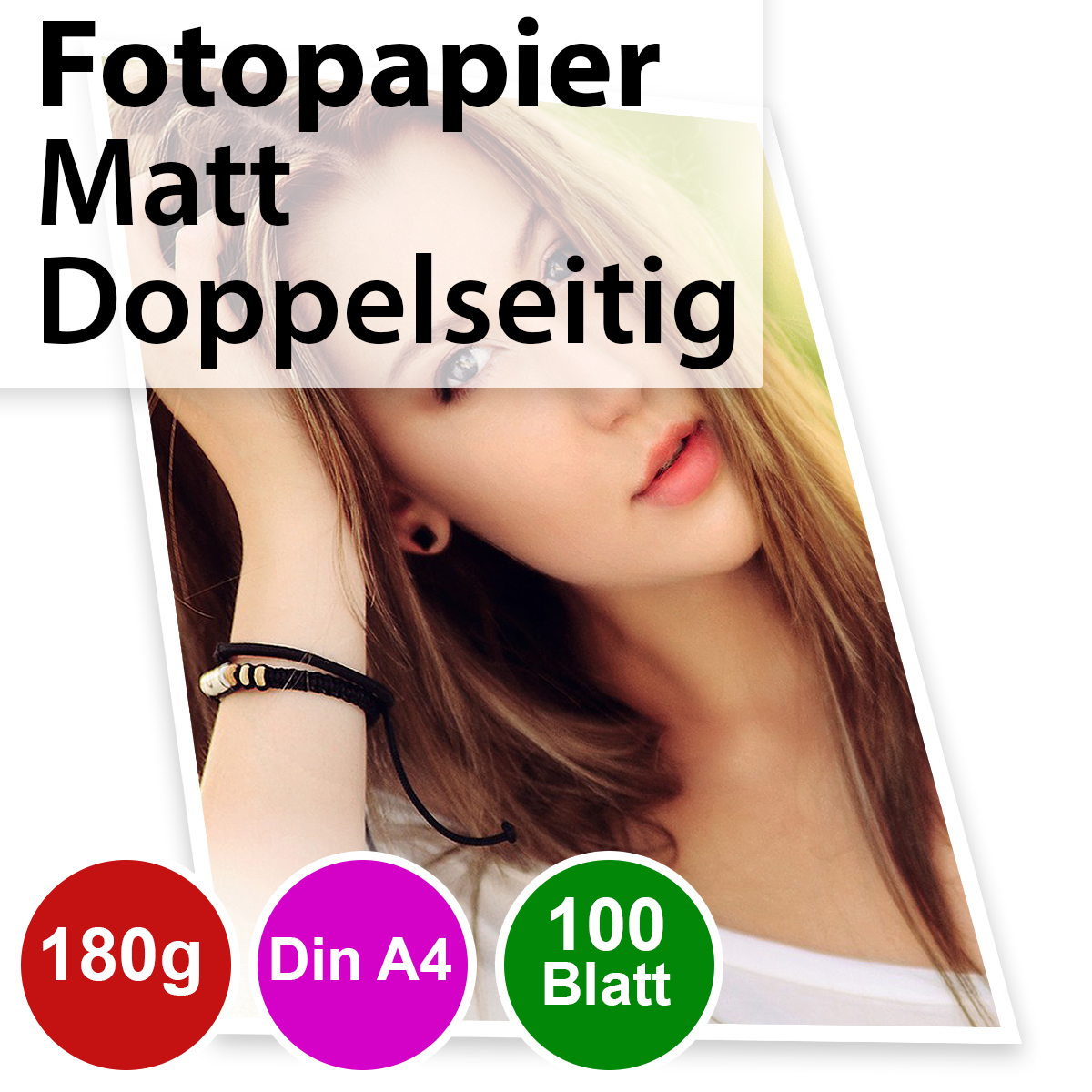 180g 2-seitig Foto-Papier. Inkjet Din A4. 100 Blatt
