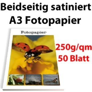 Druckerpapier. beidseitig satiniert. A3. 250g/qm. 50 Bl.