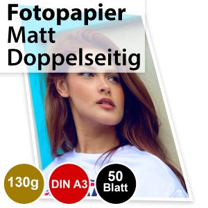 130g Mattes Foto-Papier Din A3. doppelseitig. 50 Blatt