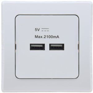 2-fach USB-Ladedose. Unterputz. Delphi-Serie weiß