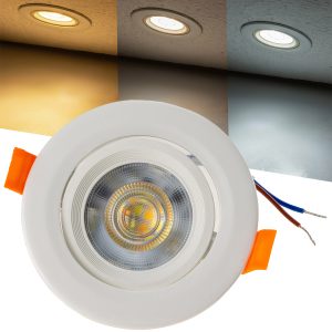 LED Einbaustrahler 5W CCT warm- neutral- und kaltweiß rund schwenkbar