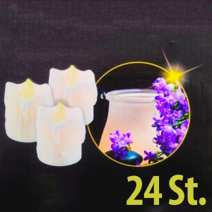 LED Teelichter Wachs-Design. 24er Pack. inkl. Batterien
