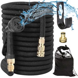 Flexibler Gartenschlauch schwarz 15 – 45m + XL Zubehör-Set