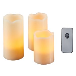 LED Echtwachs Kerzen-Set. 4tlg.Fernbedienung