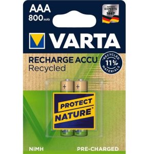 2 Stück AAA-Akkus. 800mAH Varta. Recycled