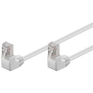 Patchkabel Cat5e. F/UTP. 15m. weiß. 2x 90° gewinkelt