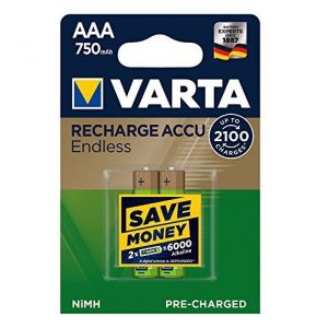 2 Stück AAA-Akkus. 750mAH Varta. Endless-Charge