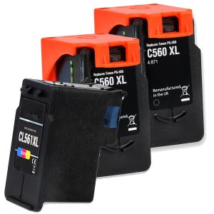 3 XL-Patronen mit Füllstandsanzeige alternativ zu PG-560 / PG-560 XL / CL-561 / CL-561 XL