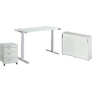 3-tlg. Büromöbelset Schäfer Shop Genius Schreibtisch MODENA FLEX + Schäfer Shop Select Rollcontainer LOGIN + Schäfer Shop Genius Schiebetürenschrank TETRIS WOOD 3-tlg. Büromöbelset Schäfer Shop Genius Schreibtisch MODENA FLEX + Schäfer Shop Select Rollcontainer LOGIN + Schäfer Shop Genius Schiebetürenschrank TETRIS WOOD