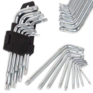 9tlg. Torx-Schlüsselsatz T10 bis T50 Chrom Vanadium Stahl