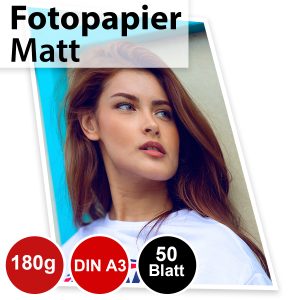 180g Mattes Foto-Papier Din A3. 50 Blatt