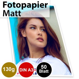 130g Mattes Foto-Papier Din A3. 50 Blatt