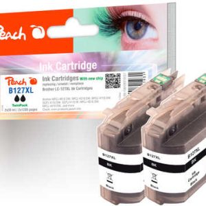 Peach Tintenpatrone 2er Pack schwarz kompatibel zu Brother LC-127XL