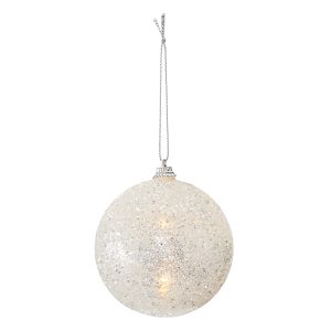 LED Christbaumkugel Schneeball 6cm Farbwechsel