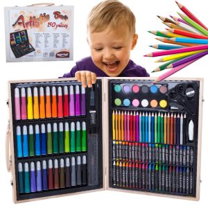 Malset 150-teilig. Artistic Set – im edlen Holzkoffer