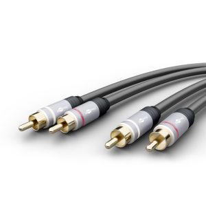 Cinchkabel Stereo 0.75m. vergoldete Kontaktflächen