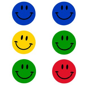 6 Magnete Pinwand Kühlschrank farbig mit Smily Aufdruck