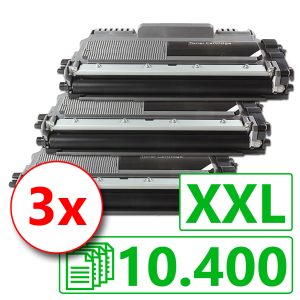 3 Alternativ-Toner XXL. Rebuild für Brother-Drucker. ersetzt TN-2220