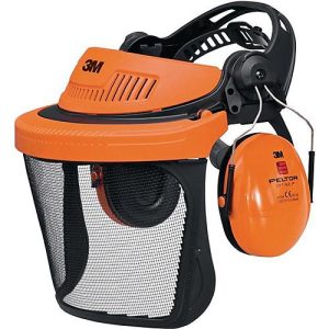 3M Gesichts-/Gehörschutzkombination G5V5CH51, Netzvisier Edelstahl, SNR 26 dB, EN 1731 EN 352-1-3, orange