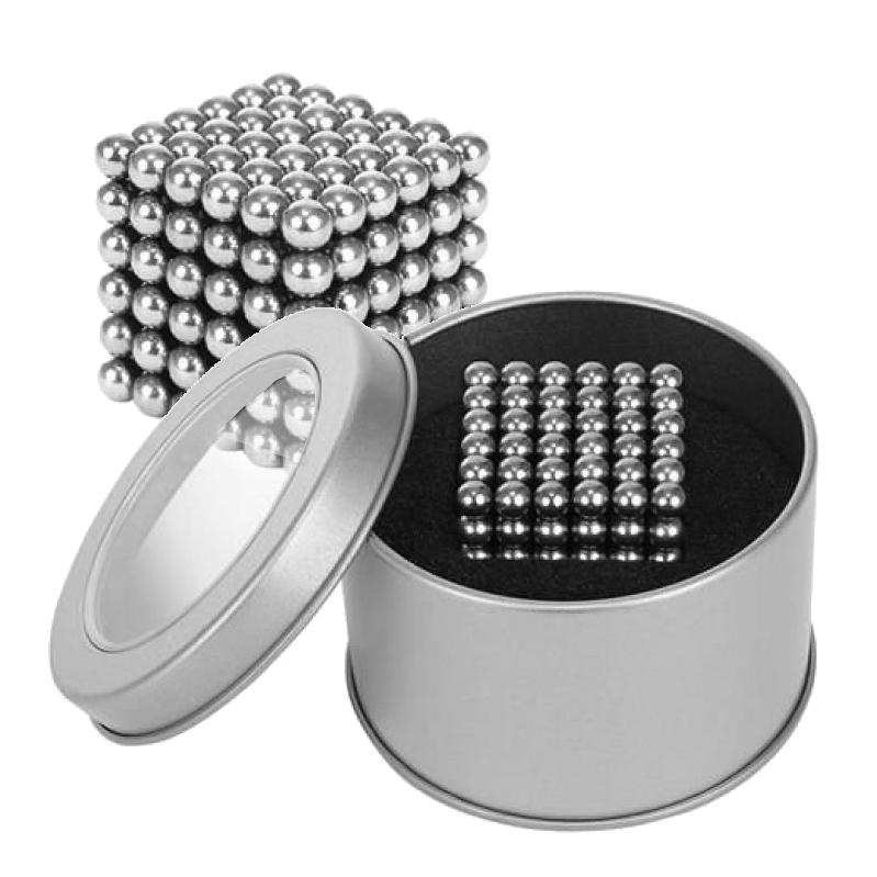 216 Magnetkugeln 5mm in der Box. Silber